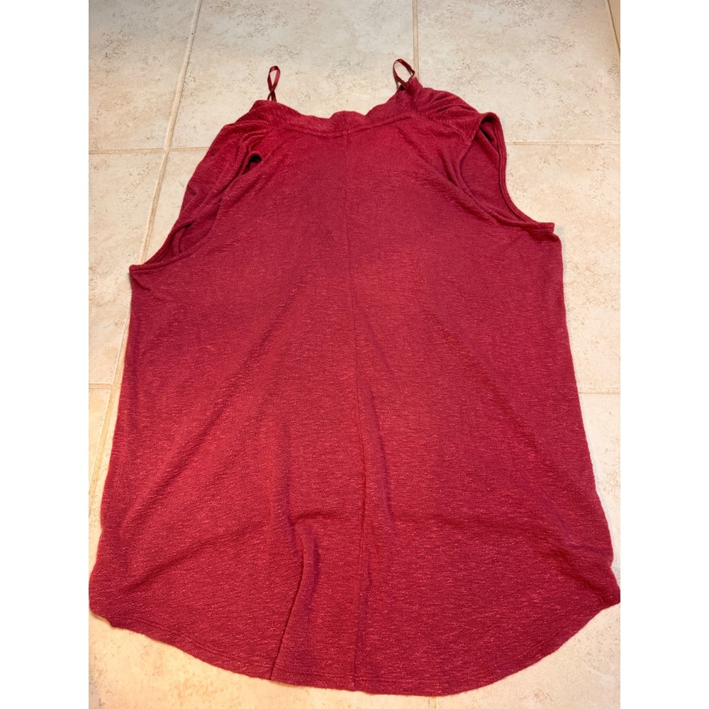 Anthropologie Akemi + Kin Cowl Neck Sleeveless Top Berry Red Knit Medium - Picture 4 of 9